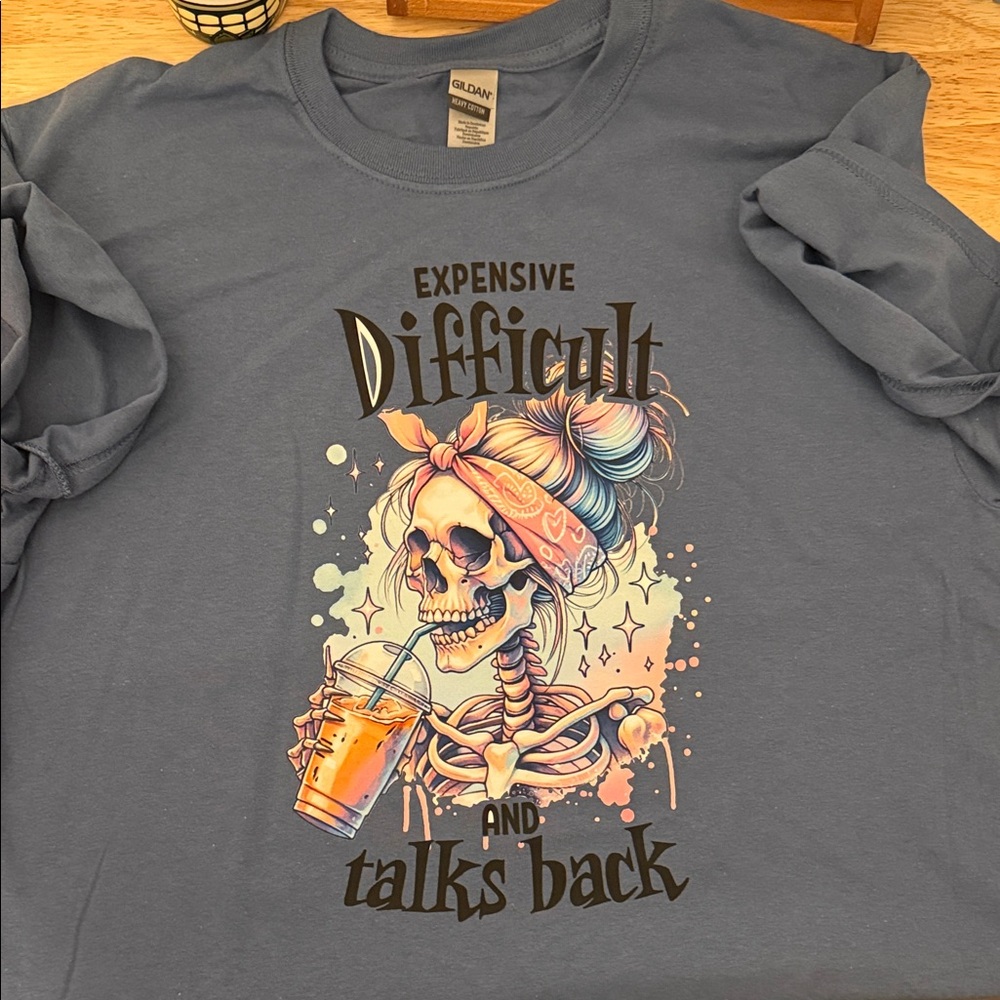 Gildan Blue Skeleton Graphic Sweatshirt